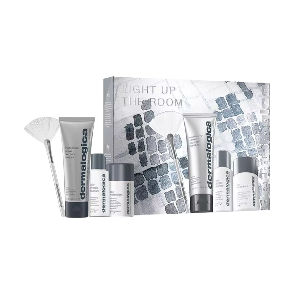 Набір для обличчя Dermalogica Light up the room (очищувальний засіб, 30 мл + мікрофоліант, 13 г + маска, 75 мл + пензлик)